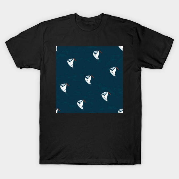 Sailboats pattern T-Shirt by Avisnanna